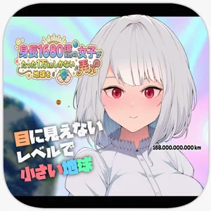 A 168 Billion km Tall Girl Toys with the Mere 10,000 km Earth | 身高1680億公里的女孩戲弄著僅有1萬公里大小的地球圖